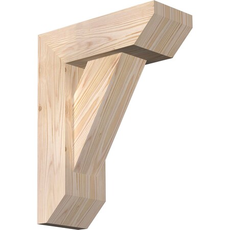 Ekena Millwork Traditional Slat Smooth Bracket w/ Offset Brace, Douglas Fir, 5 1/2"W x 14"D x 18"H BKT0604X14X18TRA06SDF
